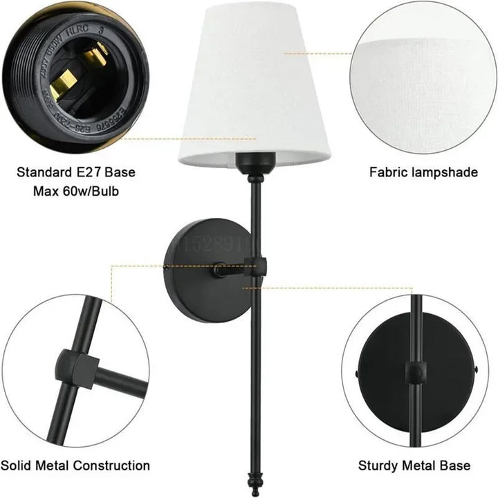 Aurora Linen-Look LED Wall Light