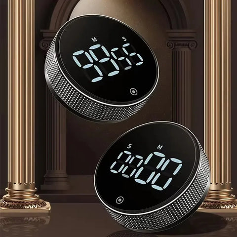 Magnetic LED Digital Timer – Silent Countdown Clock with Rotary Control for Kitchen, Study & Cooking