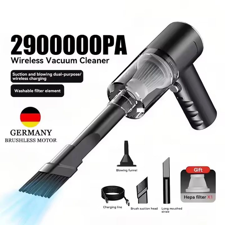 Handheld Car Wireless Vacuum Cleaner - Dry & Wet Use