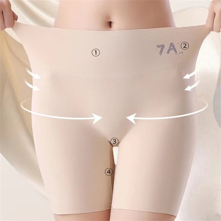 Women high-waist ice silk underwear with tummy-control hip-lifting